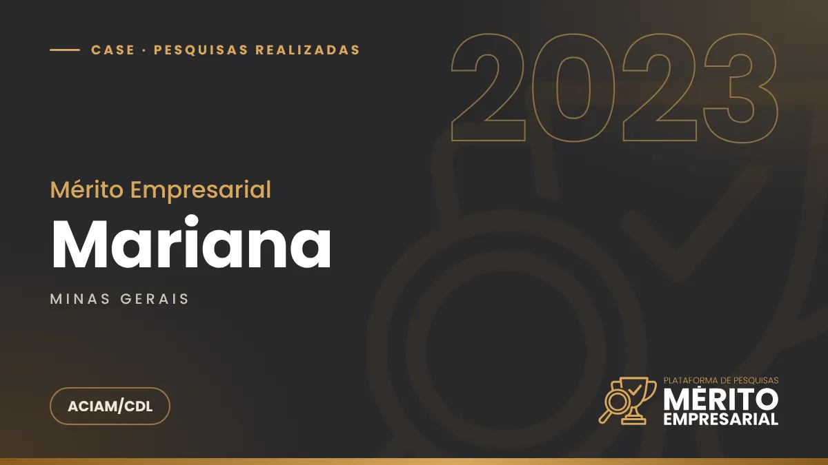 Capa do case Mérito Empresarial 2023 em Mariana MG