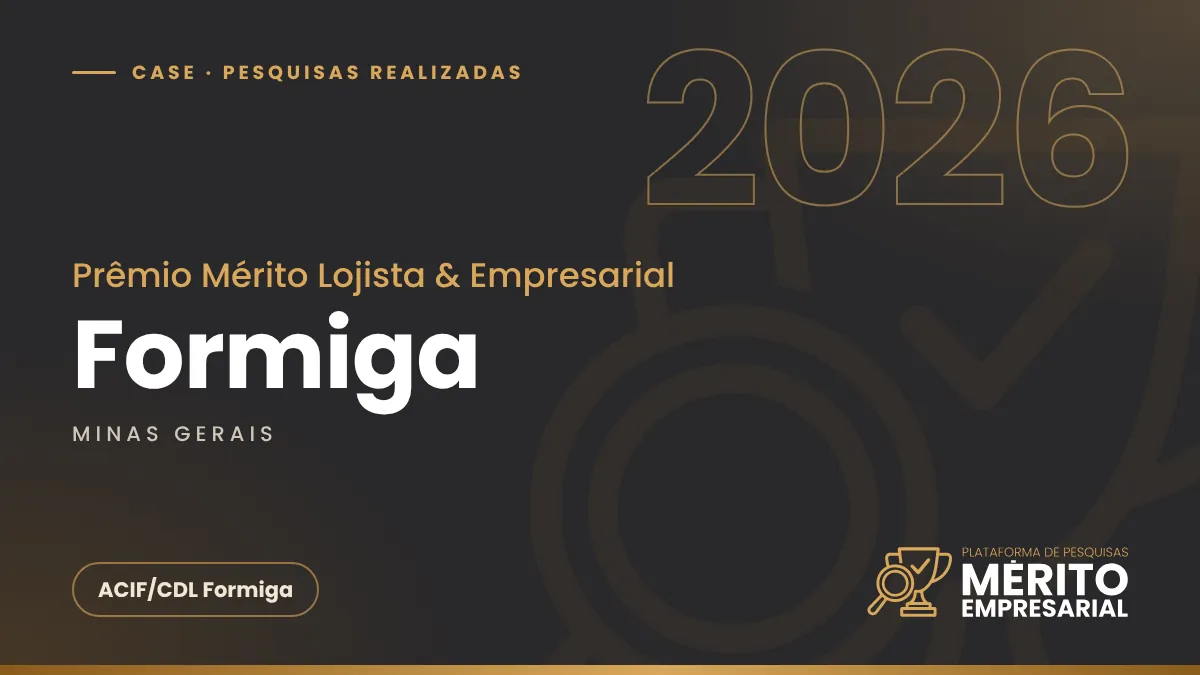 Capa do case Prêmio Mérito Lojista & Empresarial 2026 da ACIF/CDL em Formiga MG